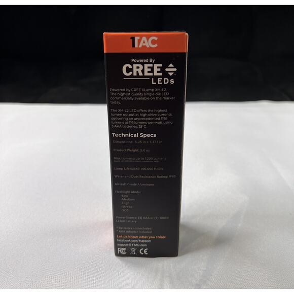 Brand New In Box-Genuine TC1200 PRO Tactical LED Flashlight 1200 Lumens 5 Modes - Picture 3 of 6